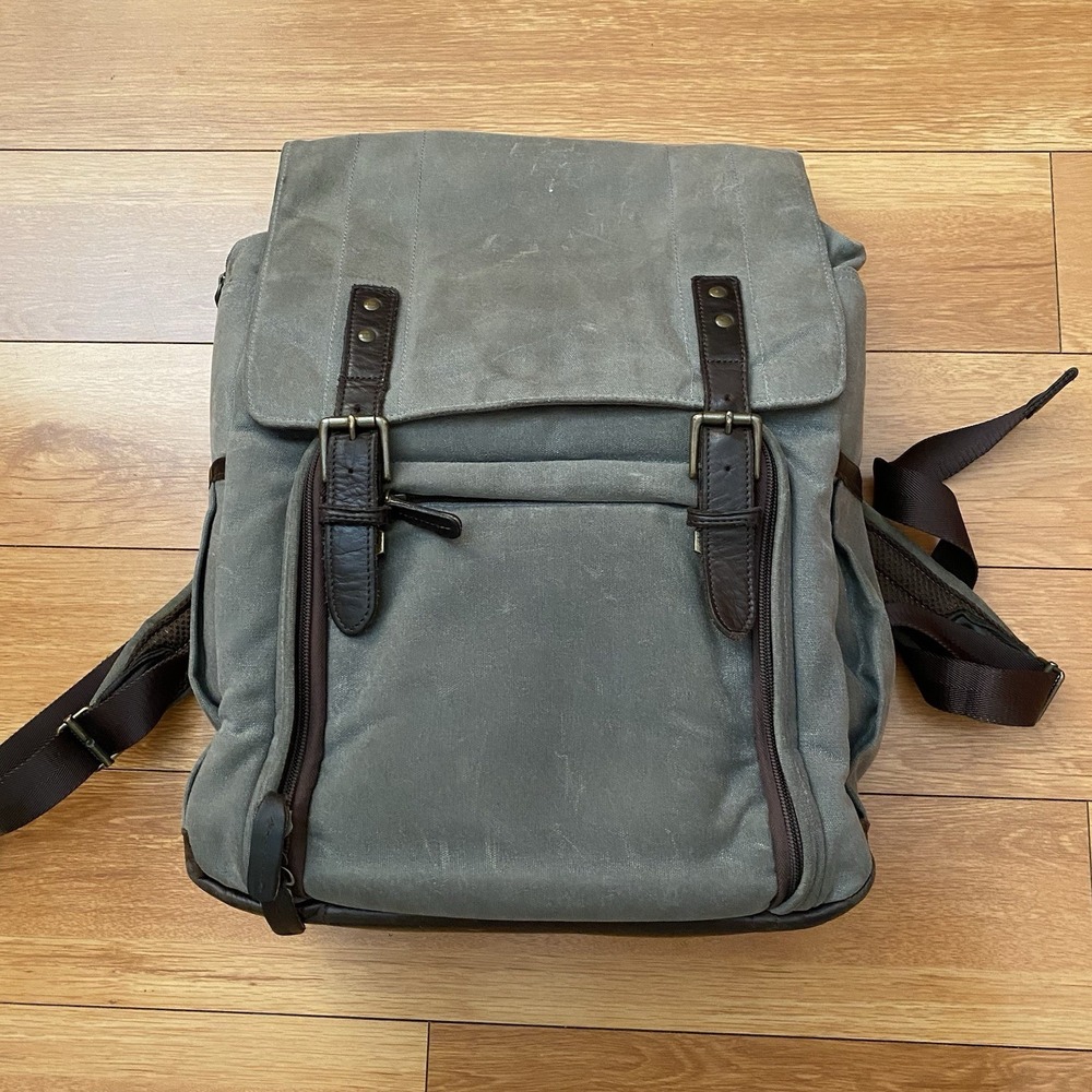 ONA Camps Bay Camera Backpack Smoke – Premium Leather & Waxed Canvas